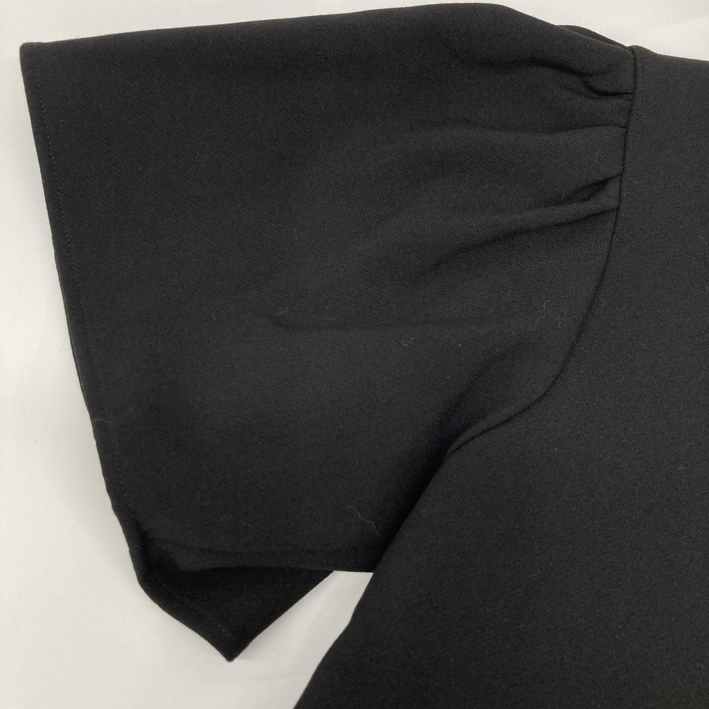 YOKOCHAN YCB-421-285 Black Rayon Blend Gathered Sleeve Pearl Blouse tops 36 blackUsed