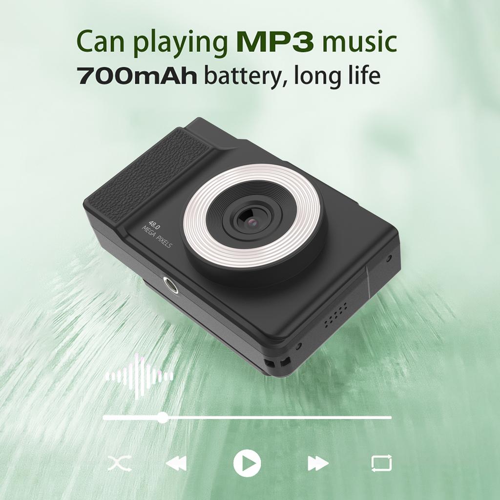 1080P Digital Camera for Kids Digital Video Camera 48MP 2.8 Inch Rotatable IPS Screen Auto Focus 16X Zoom with LED Fill Light 32