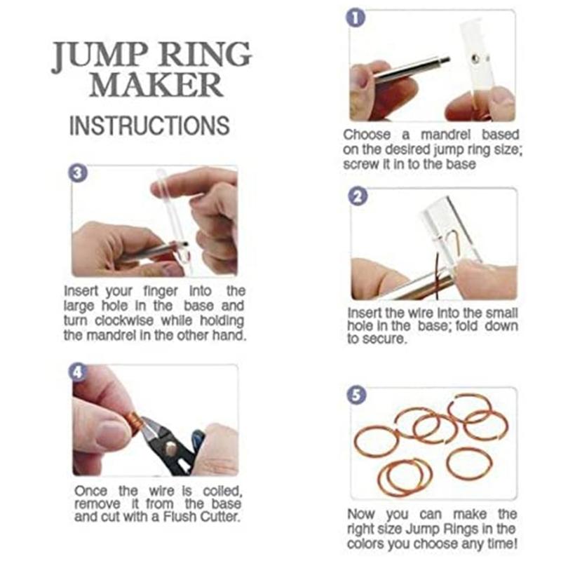 Round Jump Ring Maker Tool 10mm/12mm/14mm/16mm Mandrels Wire Wrapping Beading Jewelry Crafts Wire Cutter Machine Kit