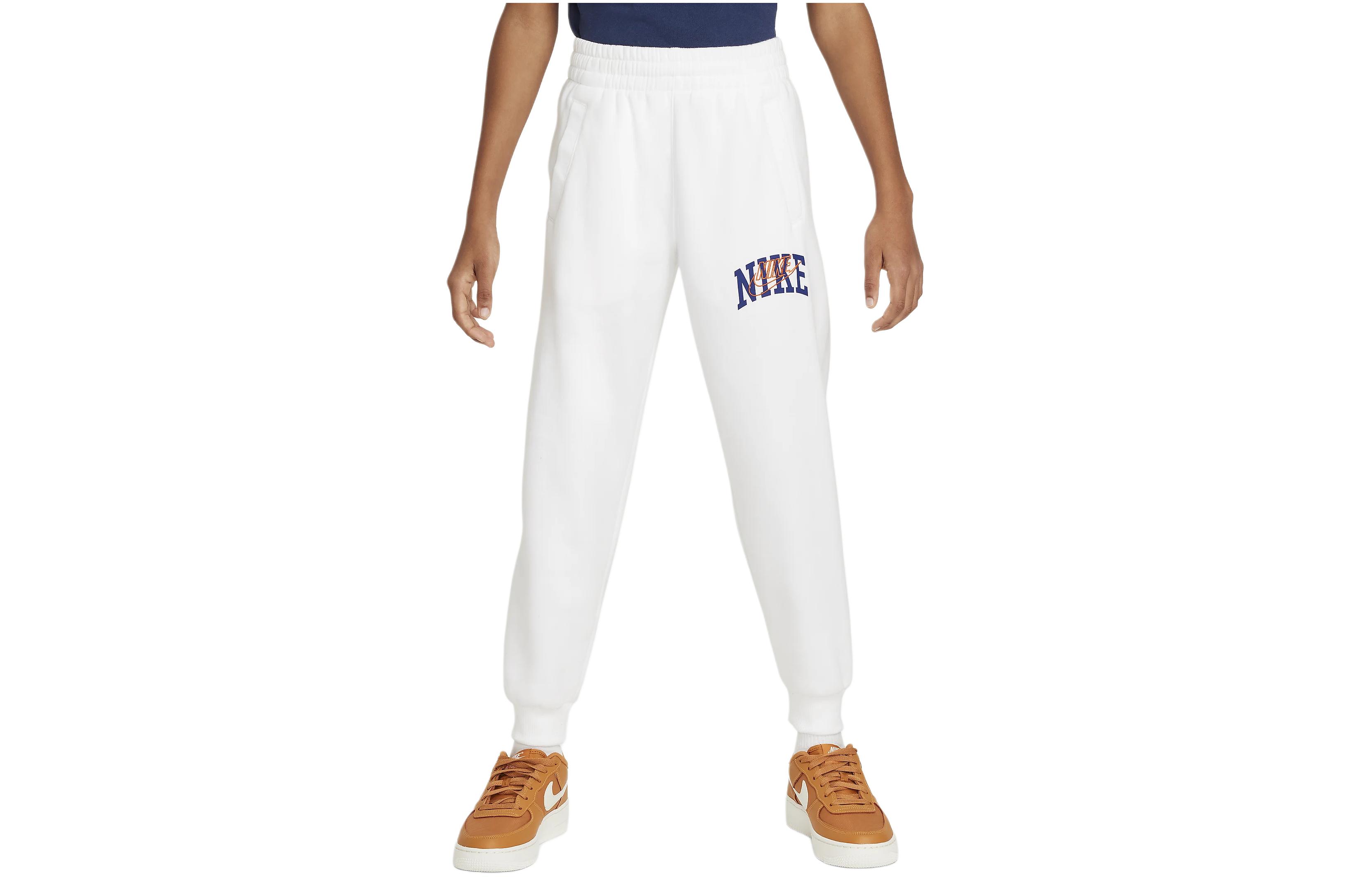 Kids Nike Knitted Sweatpants Sportswear Club Fleece White FZ1407-100 M
