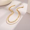 GEMCHIC Women's Gold Layered Chain Necklace Set Stainless Steel Snake & Figaro Link Choker Jewelry