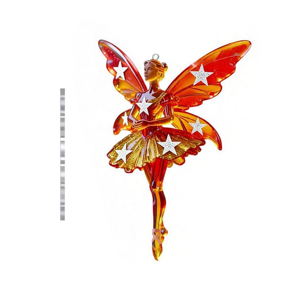 New 2D Flat Christmas Hanging Pendant Shining Ballerina Angel Hanging Decor Simulation Acrylic Keychain Navidad Decor