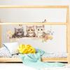 Playful Kitten with Flowers and Butterflies Wall Sticker Self-Adhesive Removable Decal for Kids Room Bedroom Home Decor
