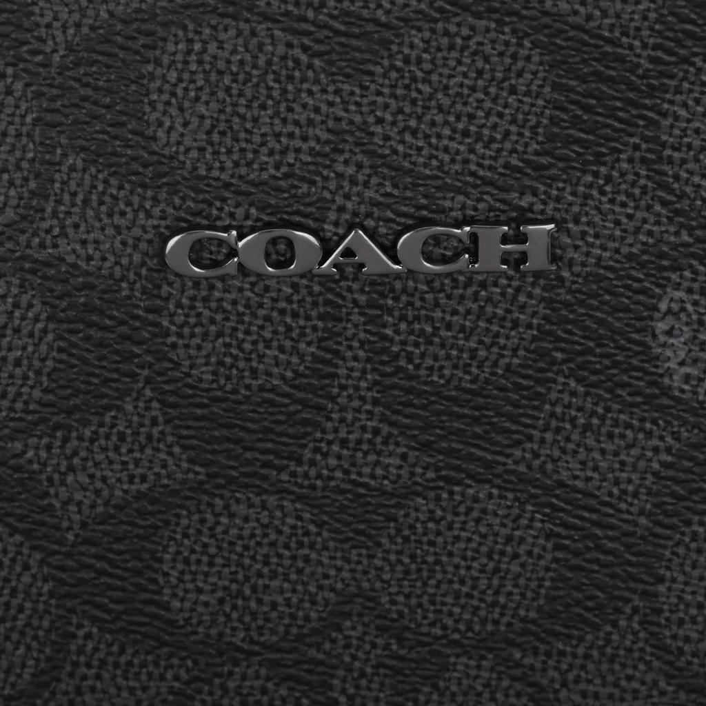 Coach Ethan 32 Color Block Design Metal Logo Zipper Closure Coated Canvas Leather Backpack Large Unisex Backpack Brown Charcoal CZ392-QBXAH