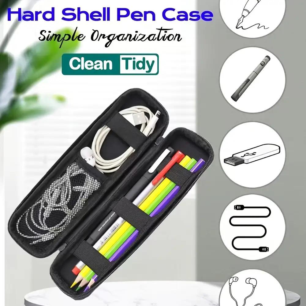 Černý EVA Pevný Kryt Pouzdro na Stylus Tužku Držák na Sluchátka Síťovaný Organizér na Ukládání Pouzdro na Tužky na Zip Školní Potřeby