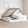 Vidaxl Ottoman Bed Frame With Mattresses, White, 160X200 Cm, Faux Leather