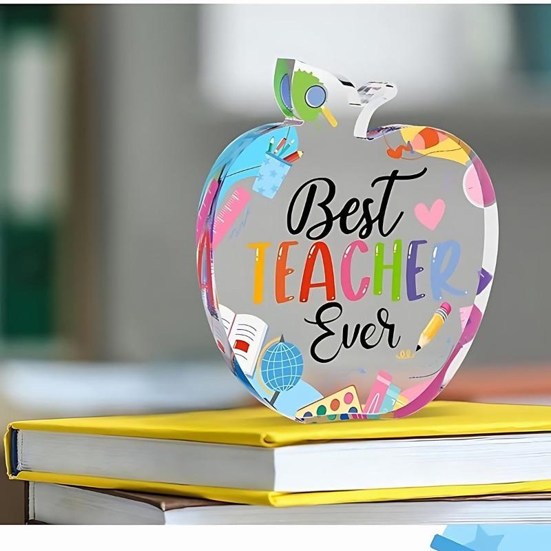 Apple Paperweight Keepsake: Teacher Appreciation/Birthday Gift (Women). Thank You, Grad Party Gift for Office/Classroom.