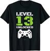 Level 13 Unlocked TShirt -  Gamer Birthday Party Gift Popular 3D Tops T Shirt Cotton Top T-shirts for Students Casual