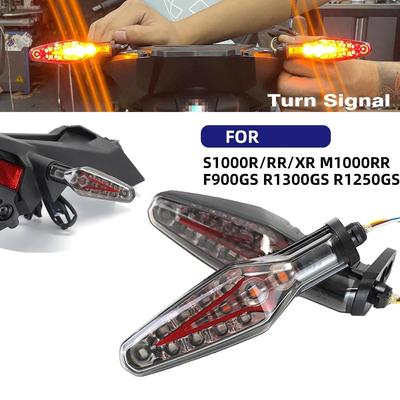 1 Pair Motorcycle LED Turn Signals Dual-Color LED Rear Brake Indicator Light Compatible With F900GS R1300GS S1000XR R1250GS