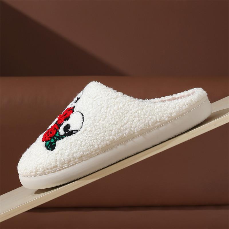 New Winter Halloween Cotton Slippers Household Indoor Warm Bat Rose Skull Slippers