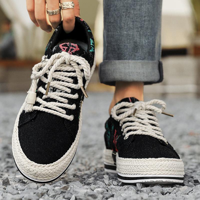 Men's shoes board shoes men's spring and summer breathable casual trendy shoes student teenagers 2025 new trendy cloth shoes men