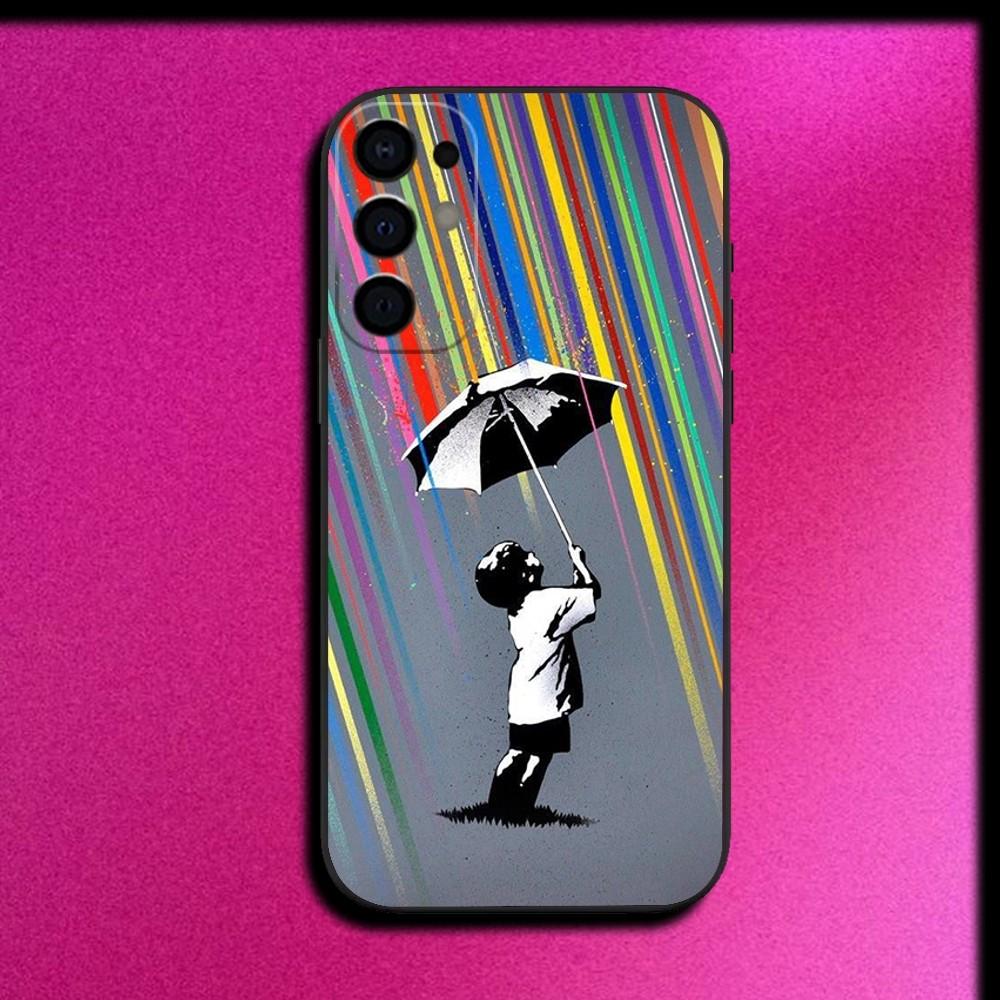 Street Art Banksy Graffiti Phone Case For Samsung S25,S24,S21,S22,S23,S30,Ultra,S20,Plus,Fe,Lite,Note,10,9,5G Black Cover