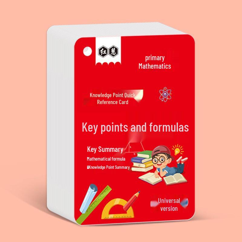 Double-Sided Desk Calendar: Primary School Math & English Quick Reference