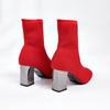 Fashion Aphixta 2025 New Fashion Ankle Boots Women Shoes Elastic Sock Boot Chunky High Heels Stretch Sexy Booties Pointed Toe Plus 41 43