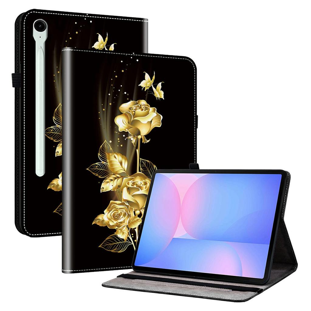 Pro Samsung Galaxy Tab S10 FE+ Kožené pouzdro Vzor Tištěný Stojánek Kryt na tablet se sloty na karty