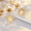 1 Pair of Life Tree Fashionable, Simple and Elegant Fashion Earrings, Lightweight and Luxurious Synthetic Zircon, Suitable for Daily Wear