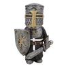Knight Gnomes Guard Sculpture Decor Medieval Knight of The Cross Templar Crusader Figurine Suit of Armor Home Resin Decor