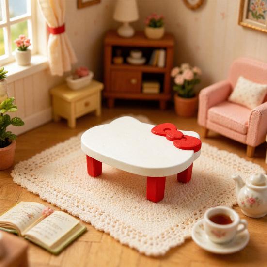 Miniature Table, 1:12 Scale Tiny Furniture for DIY Room Box, Micro Resin Scene Decor, Pretend Play Accessory