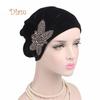 Tenfyer Beads Flower Women Cancer Chemo Velvet Hat Beanie Turban Head Wrap