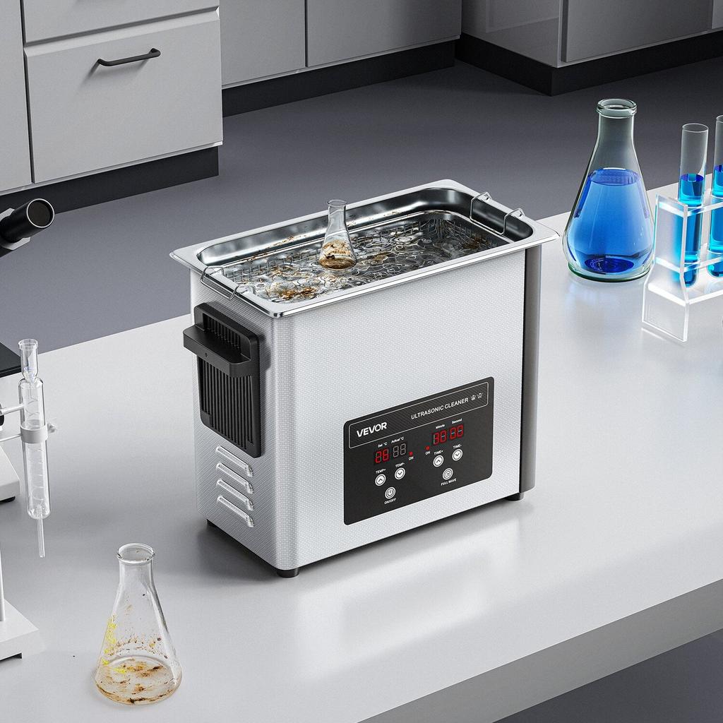 6L Ultrasonic Cleaner, Professional Ultrasonic Cleaner Machine with Cleaning Basket & Digital Display, 120W Stainless Steel 40kHz Cleaning Machine for