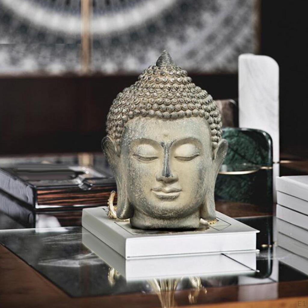 Buy Buddha Head Statue Zen Figurine Fengshui Home Desktop Decoration