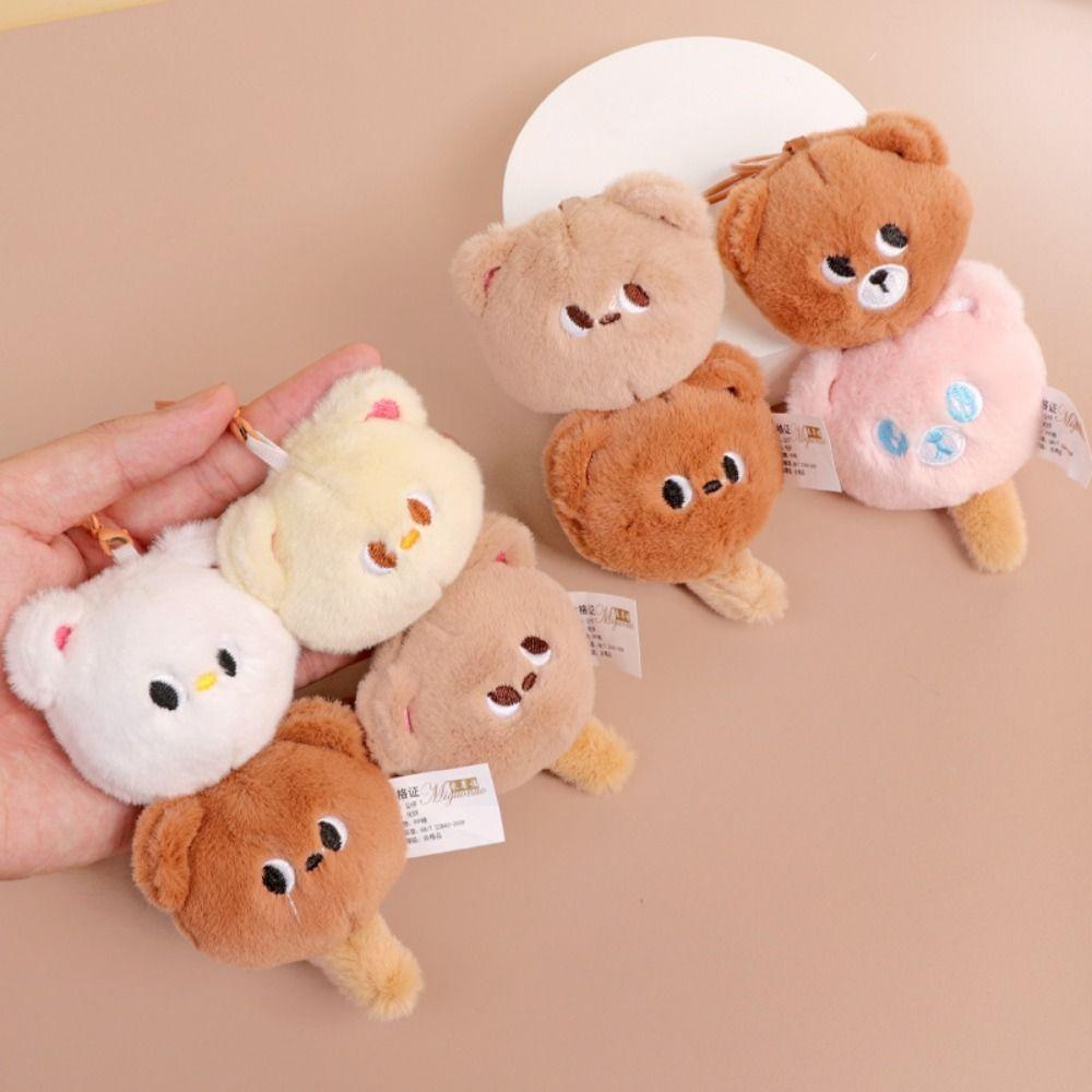 

Sugar Gourd Stretchable Bear Pendant Kawaii Bear Plush Keychain Bear Tanghulu Key Chain Unisex