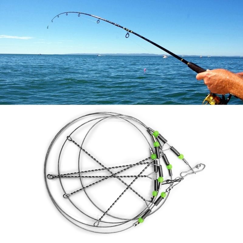 Angelmontagen mit Wirbeln Einhänger Perlen Schnur Vorfach Angelzubehör Montagen Angelvorfach Edelstahldraht Vorfächer Vorfachzubehör