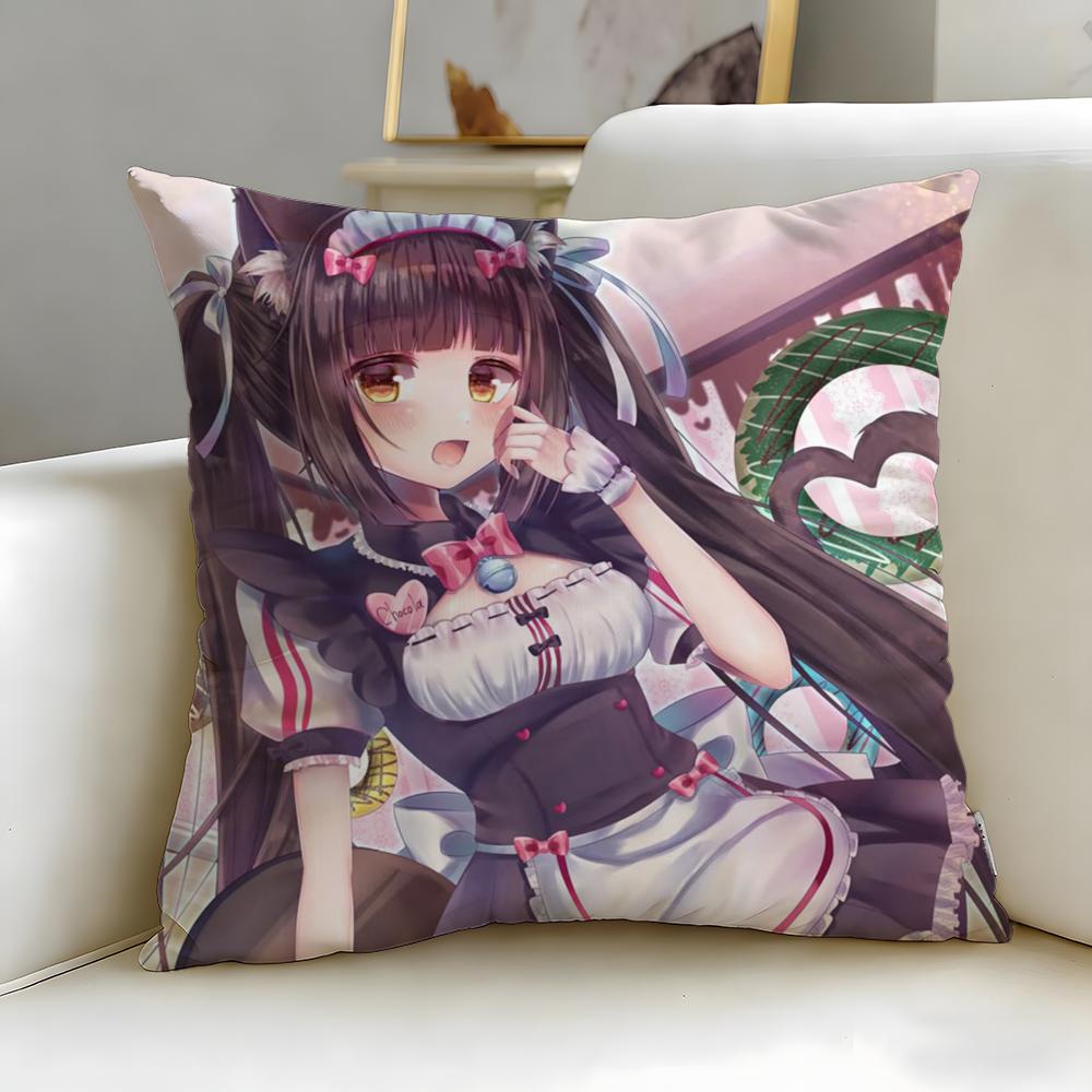 Beliebtes Spiel Nekopara Kissenbezug Weich Leicht zu waschen Kissenhülle Vielseitig für Sofa Bett Reisen und Büro