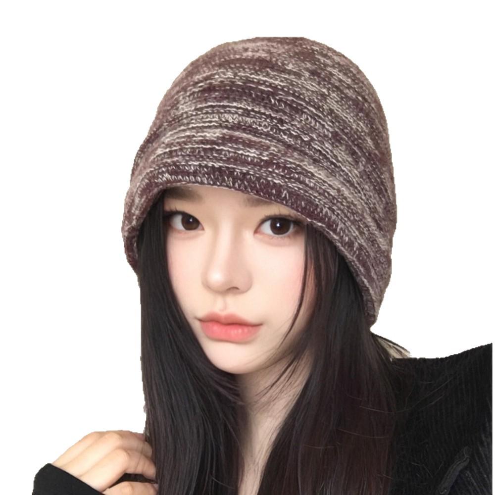 Women's Autumn & Winter Knitted Beanie - Korean Style, Versatile, Warm Wool, Fashionable Cold-Weather Hat