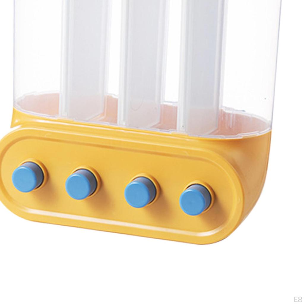 Wall Mounted Dry Food Divided Dispenser, Cereal Storage Box Grains Rice Nut Organizer for Home