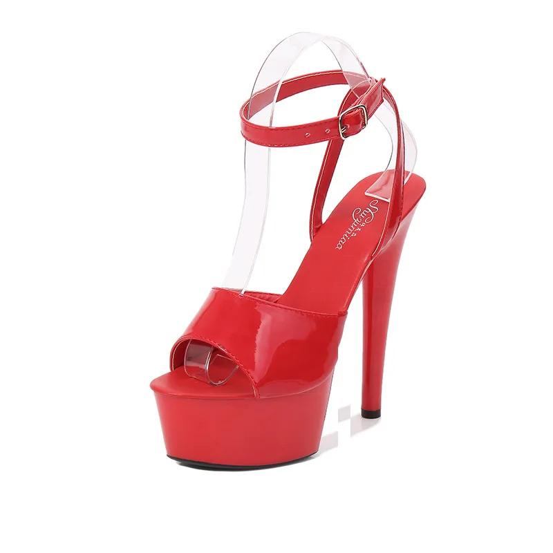 Fashion 2025 Spring Women Clear Heels Sexy Platform Sandals Slipper 13xm 15cm 20cm Girls Shoe for Party Club Drop Sale