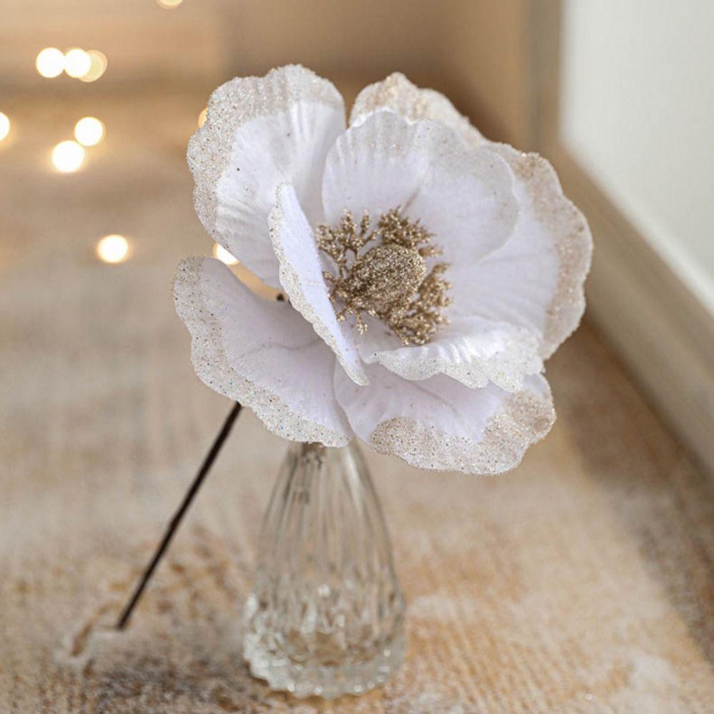 18cm Christmas Flowers Large Xmas Tree Decorations New Poinsettia Glitter Flower