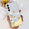 For Samsung Galaxy A24 4G Case Couple Lovely Heart Beautiful Flower Cover For Fundas Samsung A24 4G A245F A 24 Soft Clear Rubber