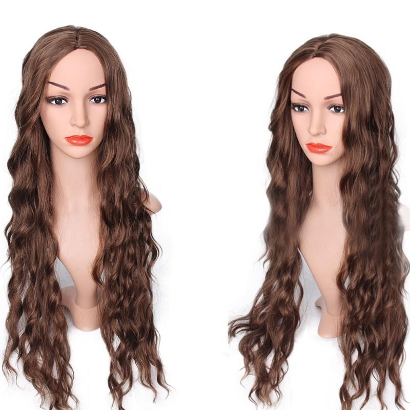 Buy Long Curly Wig High Temperature Wire Wig Brown Hair Wigs at
