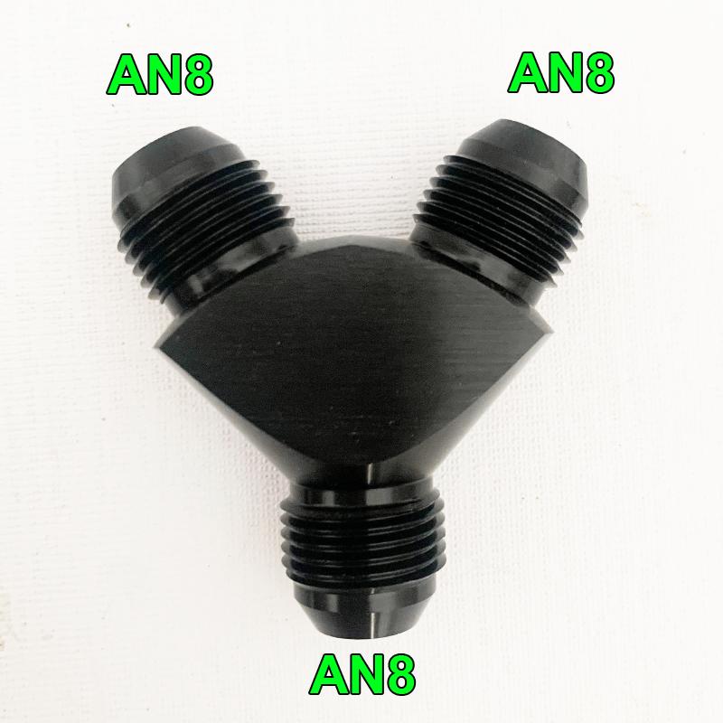 HQ Block Y Adapter Fittings Adaptor Tee Oil Pipe Joint Male Thread AN4 AN6 AN8 AN10 Aluminium Fuel Oil Hose Fitting Pipe Joint