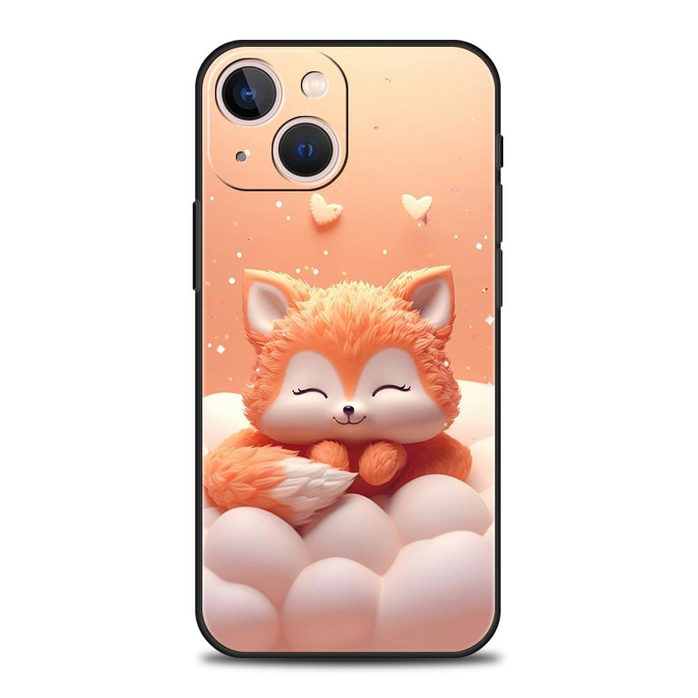 Phone Case Cover for iPhone 17 Pro Max 16 15 14 13 12 11 Pro Max Plus 17AIR Shockproof Soft TPU Shell Cute Animal Fox Fundas Bag