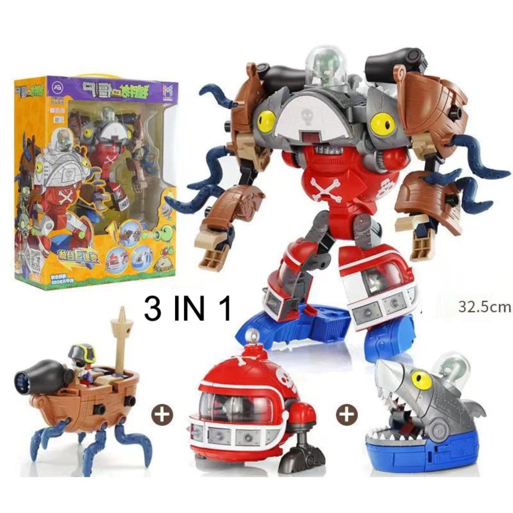 Plants vs. Zombies Boss Robot Melon-pult Chomper Action Figure Model Set PVC Deformation Doll Toys for Gift