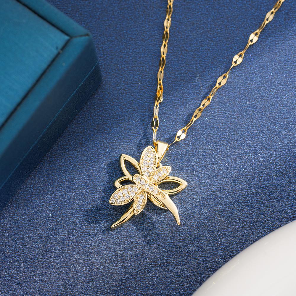 Rotatable Flower Titanium Steel Necklace for Women - Simple, Fashionable, Versatile, Trendy Design