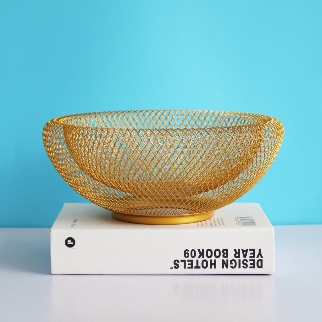 Simple Geometric Ironwork Fruit Plate Creative European-Style Decorative Item Home Living Room Coffee Table Storage Snack Basket