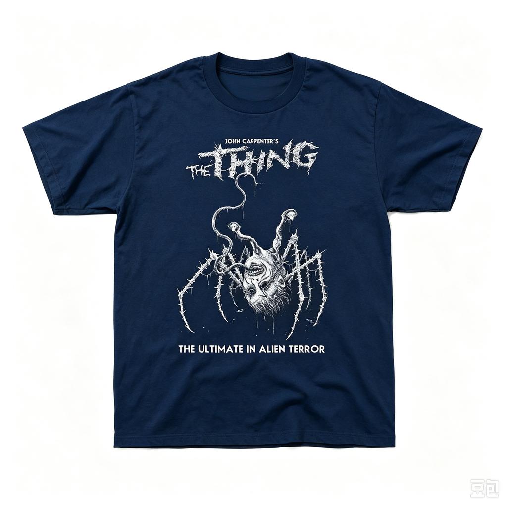 The Thing John Carpenter Horror Alien Mostro Stampa Grafica Maglietta Unisex Girocollo Manica Corta Casual Streetwear Moda T-shirt Top per Uomo Donna