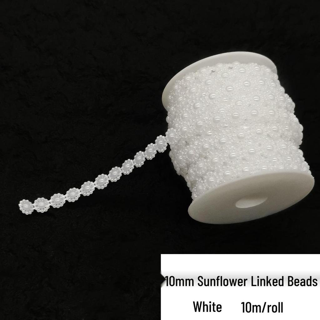 Snowflake Sunflower Floral & Pearl Chain Beads for DIY Wedding Decoration