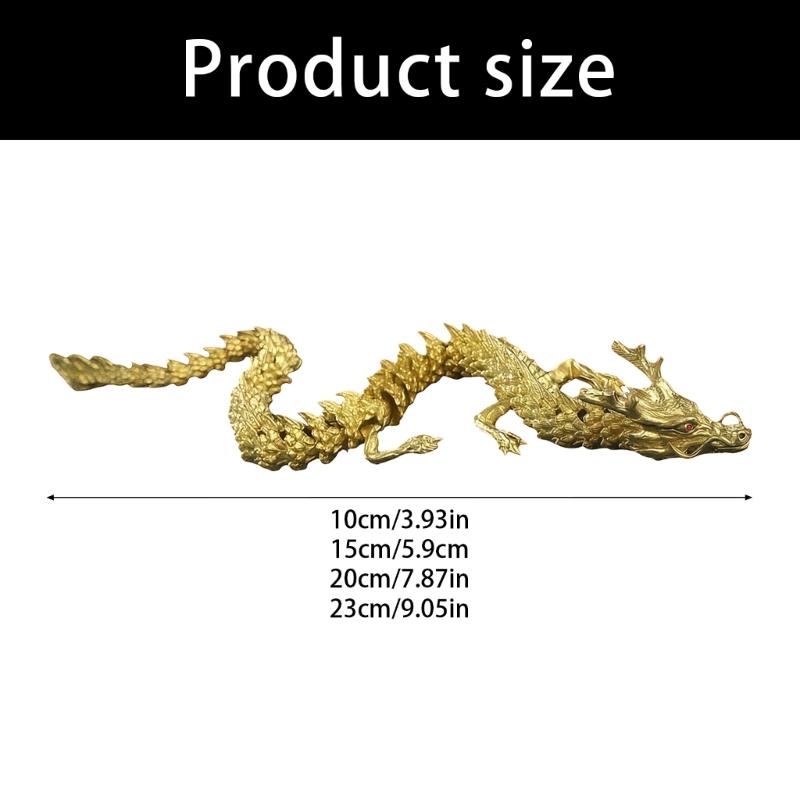 Flexible Joints Articulated Fidgety Toy Chinese Dargon Figurine Statue with Detailing Home Decors 3D Printed Dragon