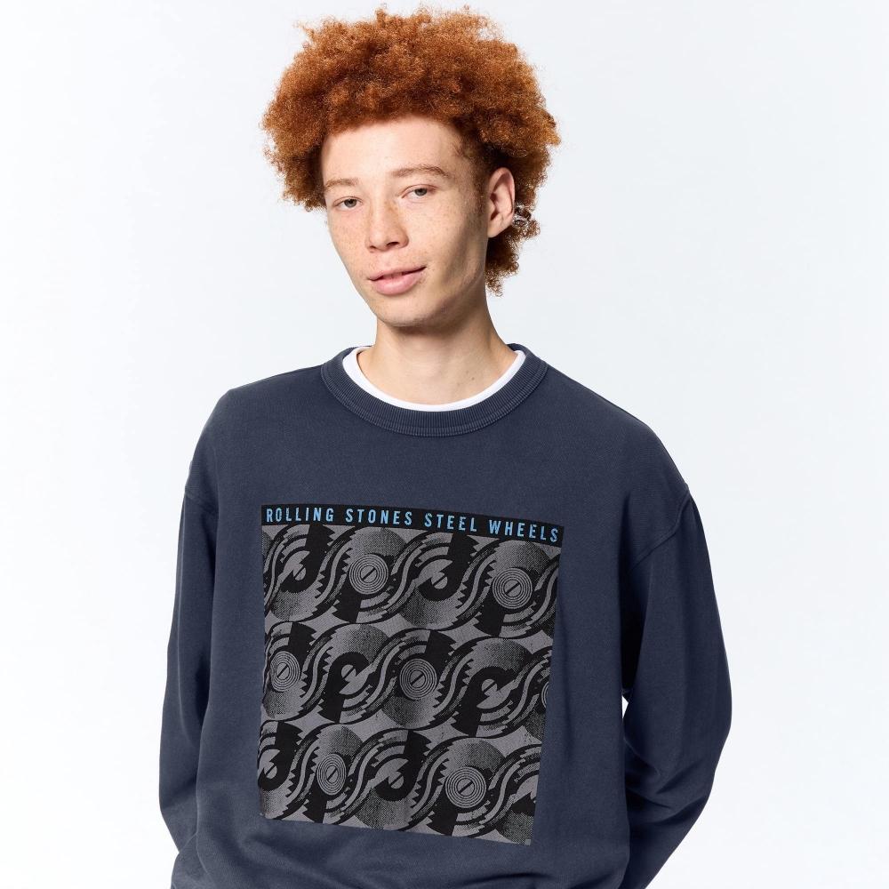 

Gu By Uniqlo Washed Свитер The Rolling Stones 69 NAVY/S