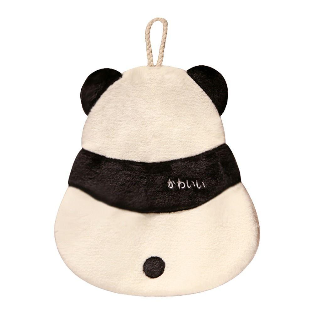 Cartoon Coral Fleece Hand Towels Panda Bee Shaped Absorbent Hand Towel With Lanyard Soft Handkerchief Hand Wiping