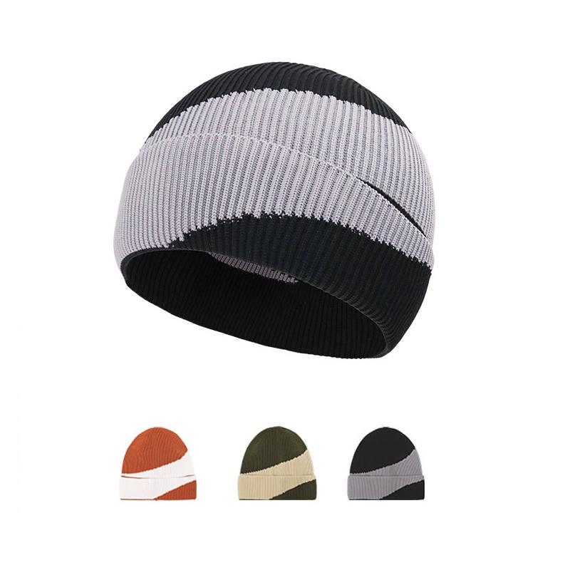 WTEMPO Ear Protection Elastic Knitted Hats Couple Windproof Cold-proof Warm Striped Hats Men's Autumn Winter Outdoor Cycling Skiing Hats