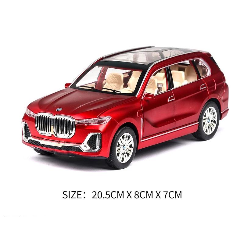 1:24 BMW X7 SUV Diecast Metal Alloy Model car Sound Light Pull Back Collection Kids Toy Gifts
