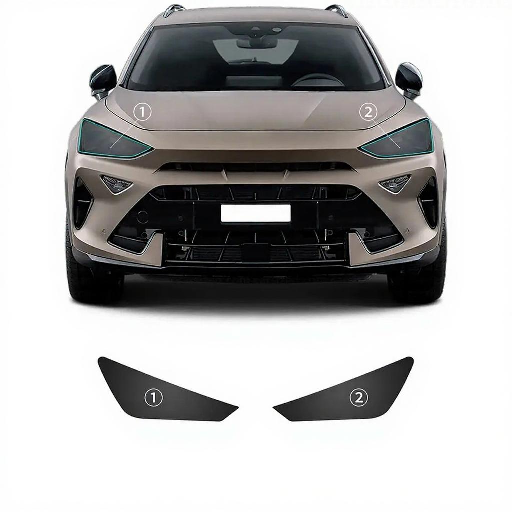 Für Seat Cupra Formentor 2024 2025 Scheinwerfer Rückspiegel B-Säulen Kratzschutz Schutz Transparentes Aufkleber Auto Schutzfolie