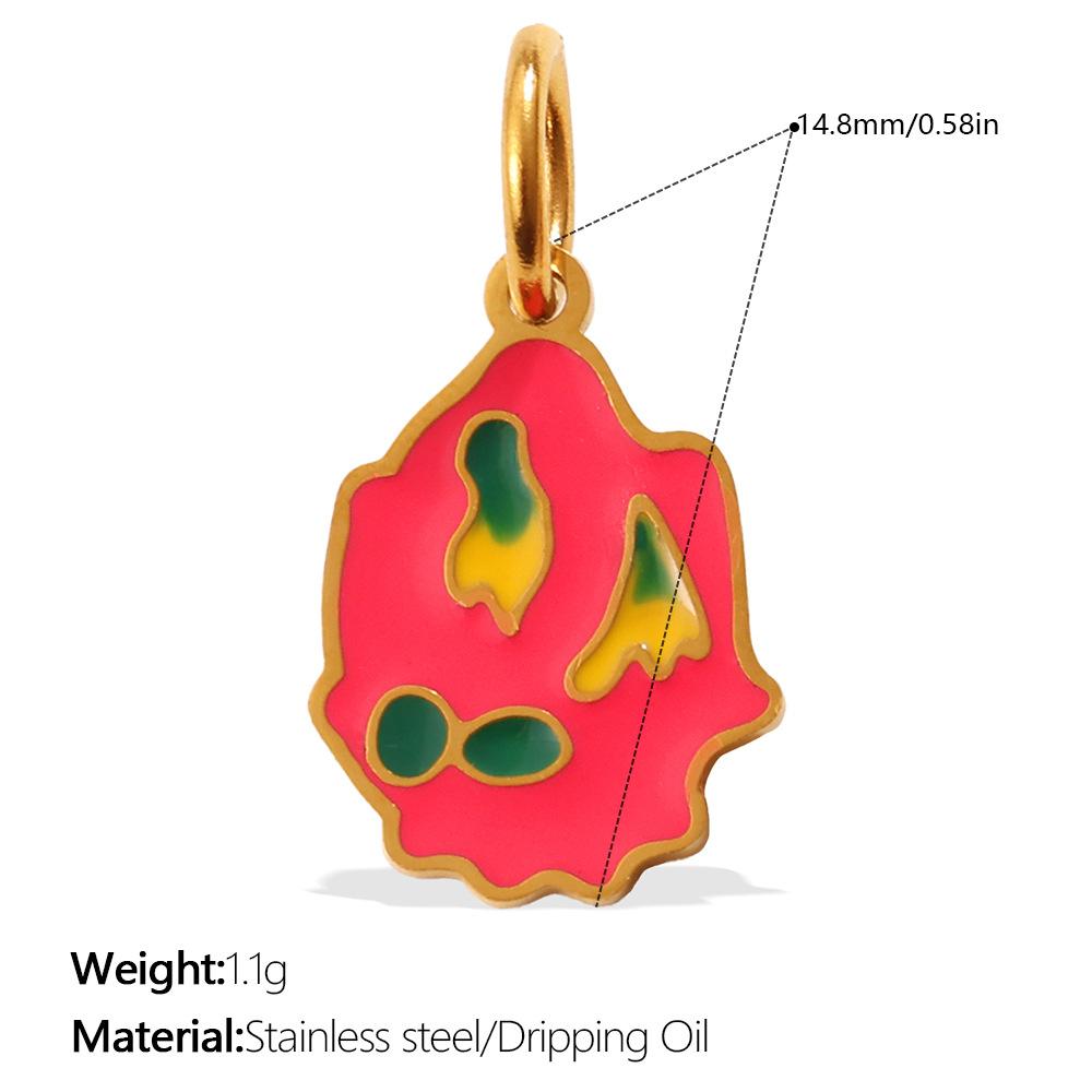 2026 Creative Simple and Versatile New Small Fresh Pendant Colored Dripping Strawberry Apple Cute Pendant Female