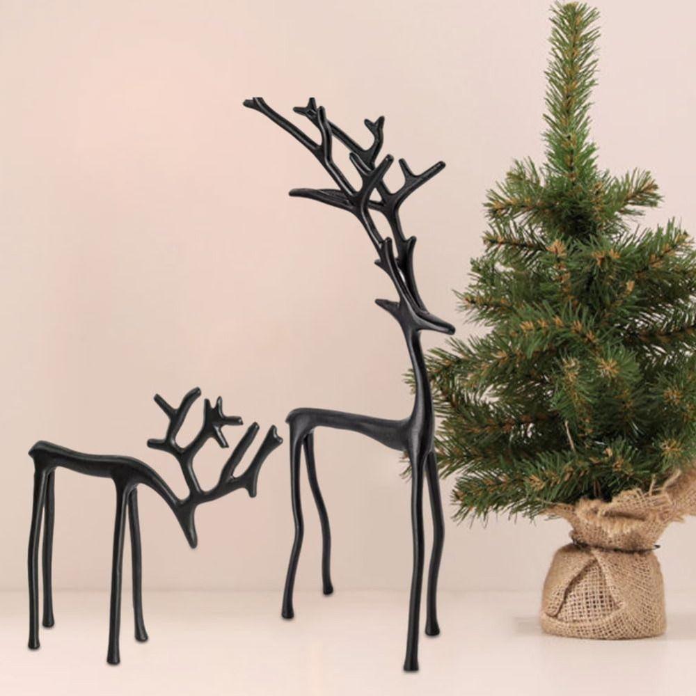 Modern Decorative Black Reindeer Christmas Decoration Christmas Tabletop Ornaments  Table Ornament