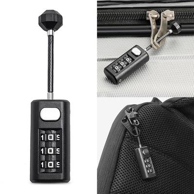 Security Travel Resettable Coded Lock Backpack Zipper Lock Luggage Padlock Dormitory Cabinet Lock 3 Digit Password Lock